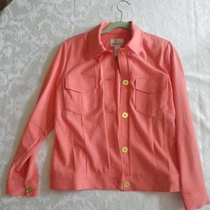 Jacket, large, Damons and Drapers, never worn, coral color with gold buttons